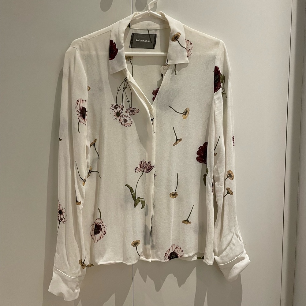 Reformation Flower Print Blouse